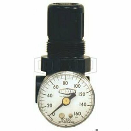 DIXON Norgren by  Miniature Non-Relieving Water Regulator with GC620 Gauge, 1.75 GPM Flow Rate, 150 psi Pr R91-221RG